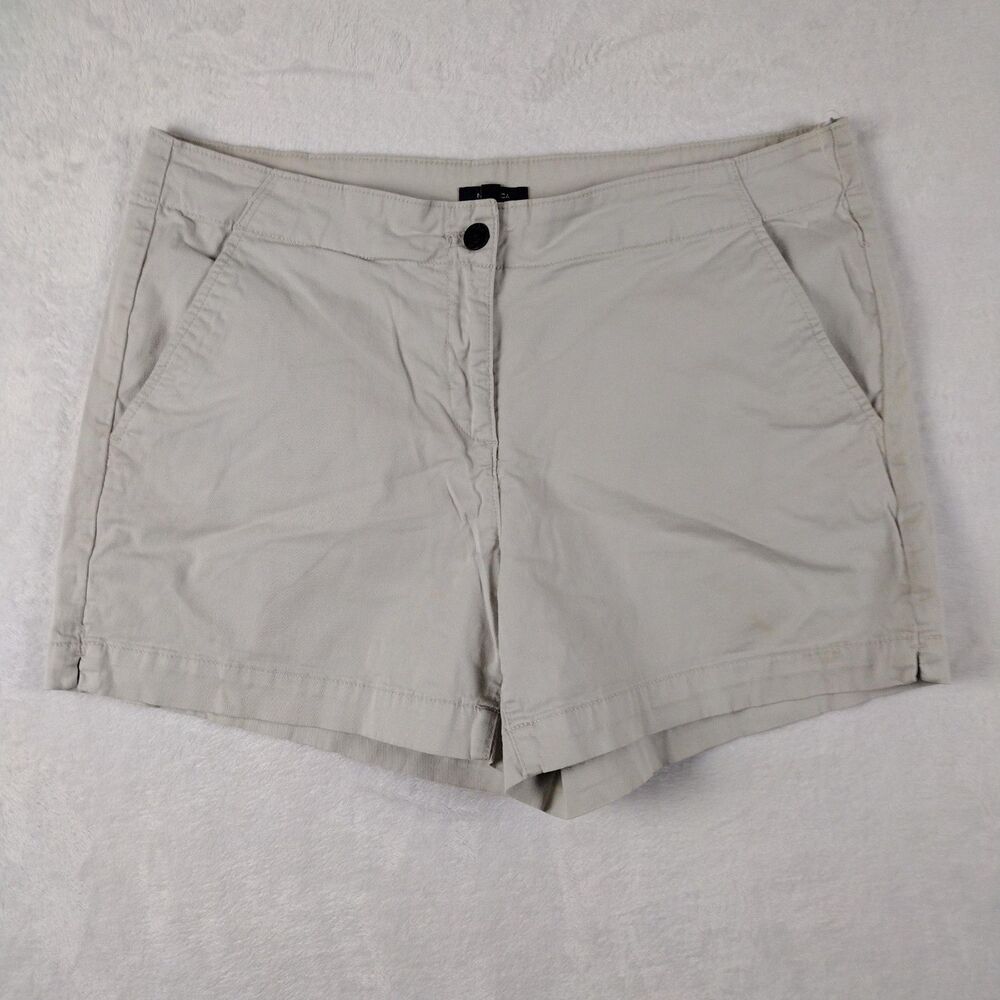 Nautica Shorts Women's Size 14 Chino Cotton Tan Mid Rise Walking Easy Fit‎